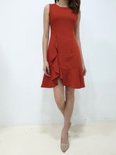 Side Waterfall Dress - Burnt Orange (Non-returnable) - Ferlicious